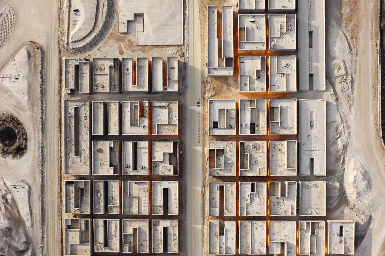 Aerial view of a construction project